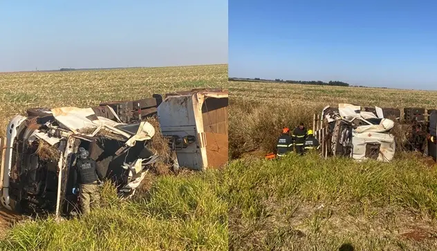 Identificado motorista que morreu após carreta tombar entre Sidrolândia e Maracaju
